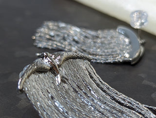 Exquisite Swallow-Inspired Luxury Tassel Cascade Earrings - AROSÈ