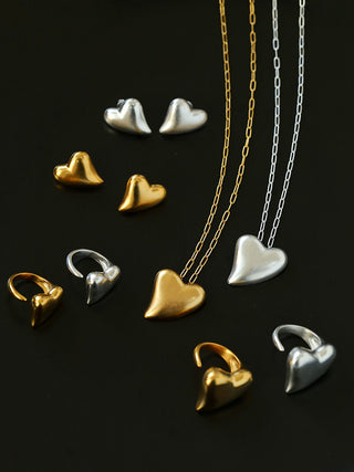 Vintage Sterling Silver Heart Pendant Necklace - AROSÈ