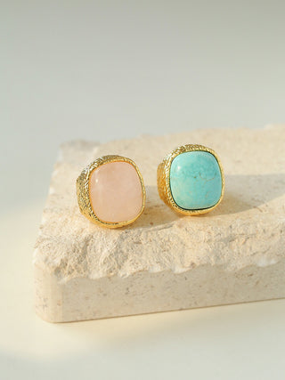 French-Inspired Natural Stone Vintage Ring - AROSÈ