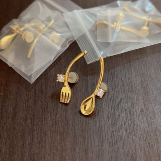 Fork and Knife Design Earrings