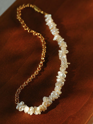 Radiant Pearl Link Necklace - AROSÈ