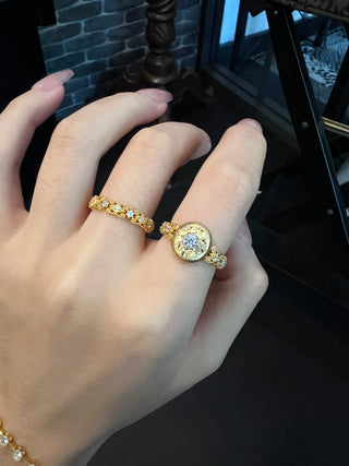 Vintage Elegance, Medieval-style Diamond-Set Lace Ring
