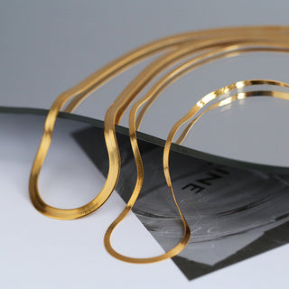 Flat Serpentine Collarbone Necklace - AROSÈ