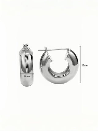 925 Sterling Silver Elegant Hoop Earrings - AROSÈ