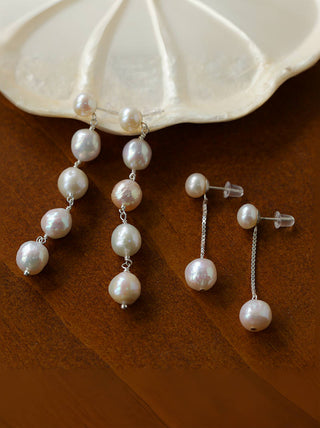 925 Silver Crinkled Paper Pearl Earrings - AROSÈ