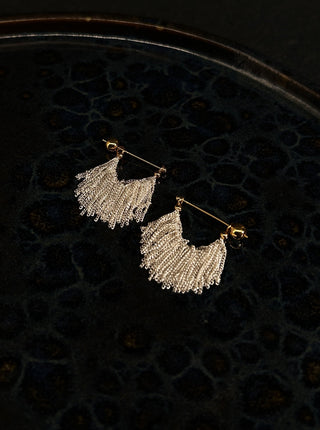 Silver Chain Tassel Earrings - Short Version - AROSÈ
