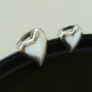 Vintage Sterling Silver Heart Pendant Ring - AROSÈ
