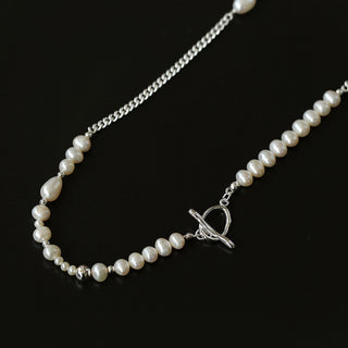 Pearl Clasp Long Necklace - AROSÈ