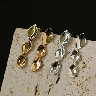 Metallic Geometry Fusion Earrings - AROSÈ