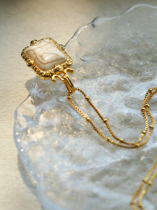 Chic Natural Stone & Shell Pendant Necklace - AROSÈ