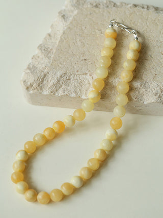Natural Beige Jade Stone Necklace - AROSÈ