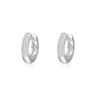 925 Sterling Silver Zirconia-Studded Versatile Circle Earrings - AROSÈ