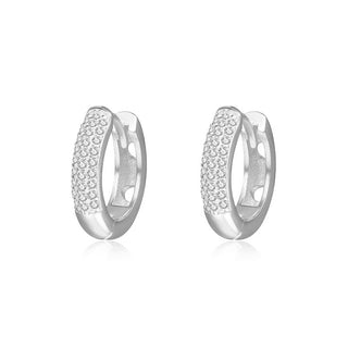 925 Sterling Silver Zirconia-Studded Versatile Circle Earrings - AROSÈ