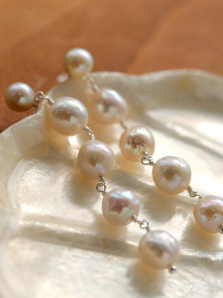 925 Silver Crinkled Paper Pearl Earrings - AROSÈ