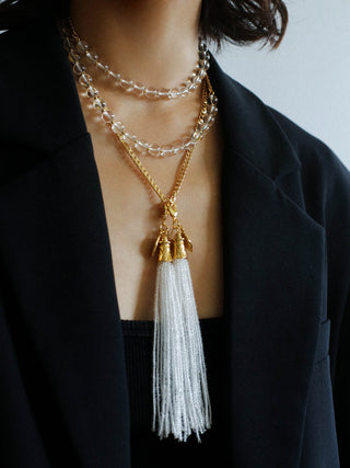 Crystal Beaded Tassel Necklace - 152cm Extra-Long - AROSÈ