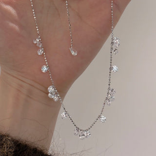 Starry Night Sparkle 925 Sterling Silver Diamond Necklace