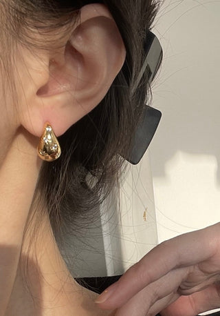 Metallic Sphere Eight-Pointed Star Zirconia Earrings