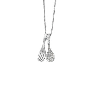 Exquisite 925 Sterling Silver Soup Ladle and Fork Inspired Necklace