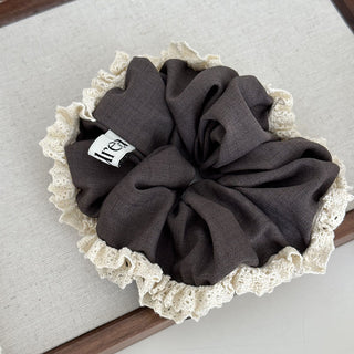 French Romantic Lace-Trimmed Scrunchie