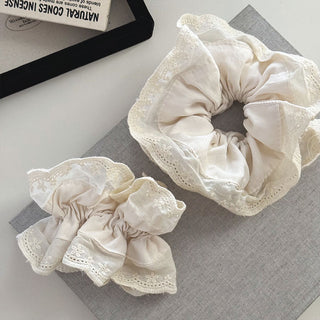 Vintage Lace Cream Puff Scrunchie