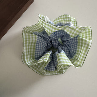 Mint Sea Salt Plaid Scrunchie