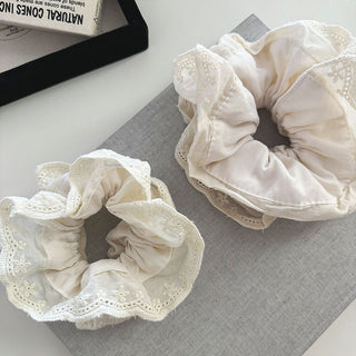 Vintage Lace Cream Puff Scrunchie