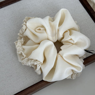 French Romantic Lace-Trimmed Scrunchie