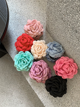 Handcrafted 3D Rose Flower Claw Clip