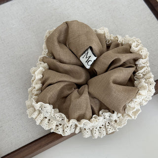 French Romantic Lace-Trimmed Scrunchie