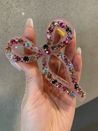 Czech Crystal Jelly Bow Clip