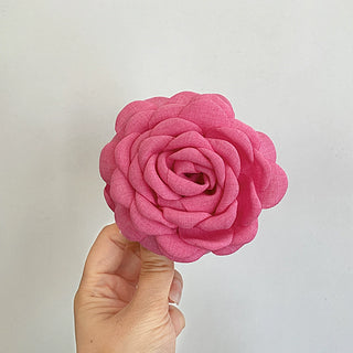 Handcrafted 3D Rose Flower Claw Clip